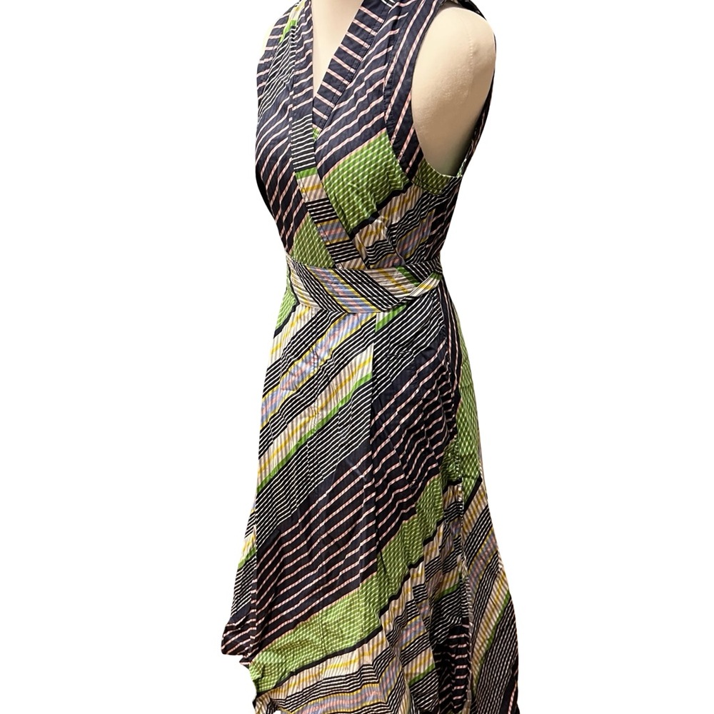 Tory Burch Overprinted Striped Midi Dress - Picture 2 of 12